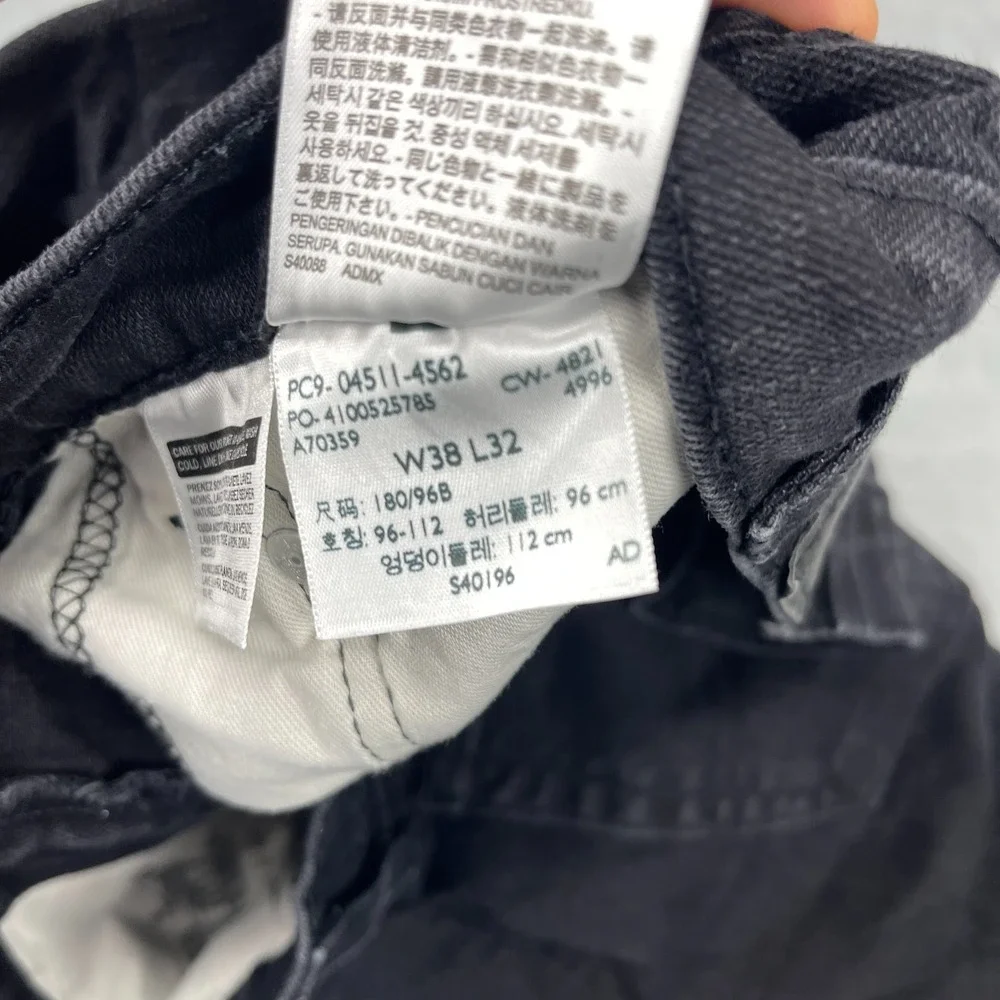 Levi's 511 Jeans Mens 38x32 (38x27) Black‎ Denim Red Tab Straight Leg Streetwear